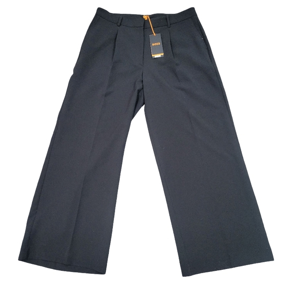 NWT - Hugo Boss Women's Classic Black Wide-Leg Pants